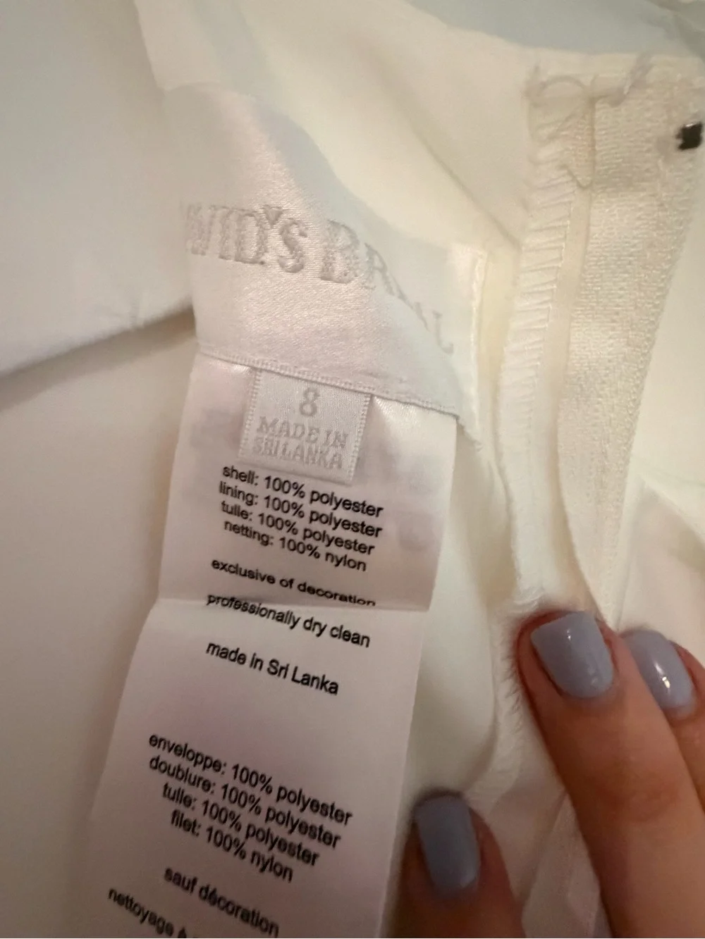 David's Bridal Ivory Girls' Tulle Dress - Picture 4 of 4